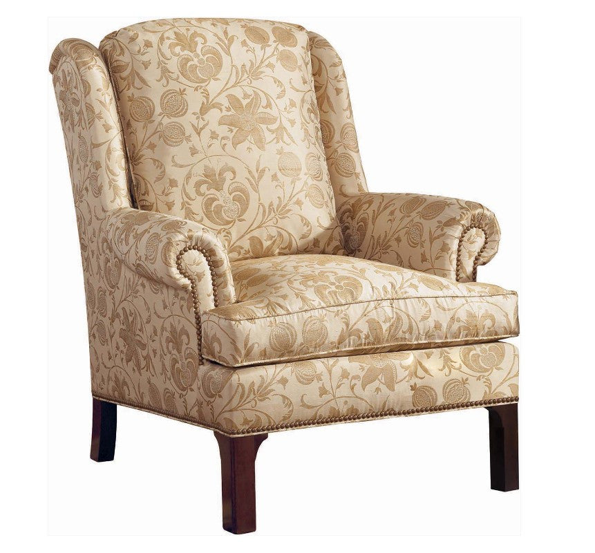 Patterned armchair on a white background