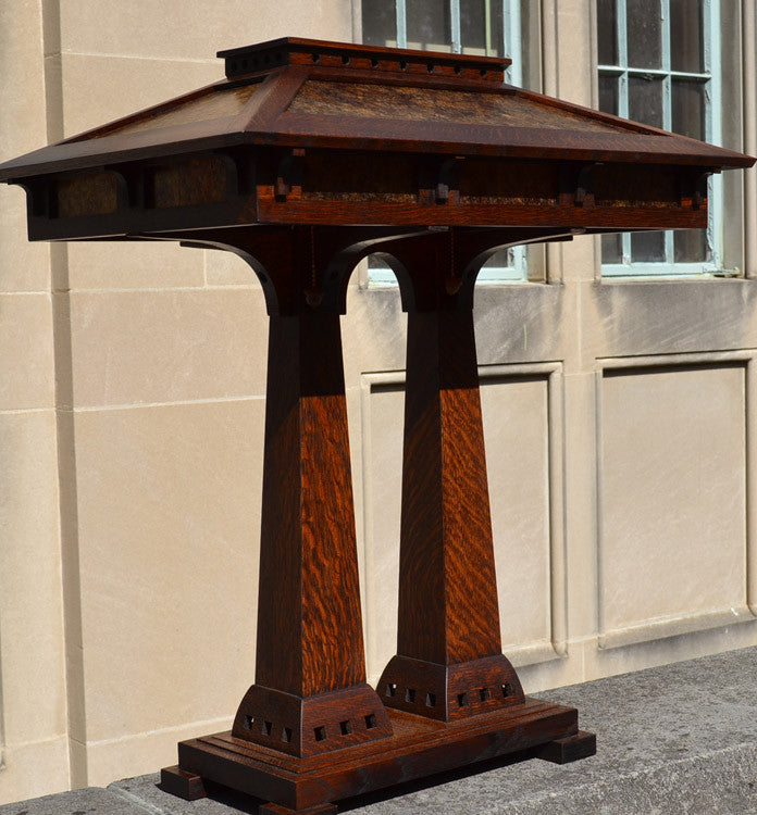 Prairie Craftsman Double Pedestal Table Lamp