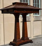 Prairie Craftsman Double Pedestal Table Lamp