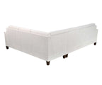 White sectional sofa on a white background; photo of back