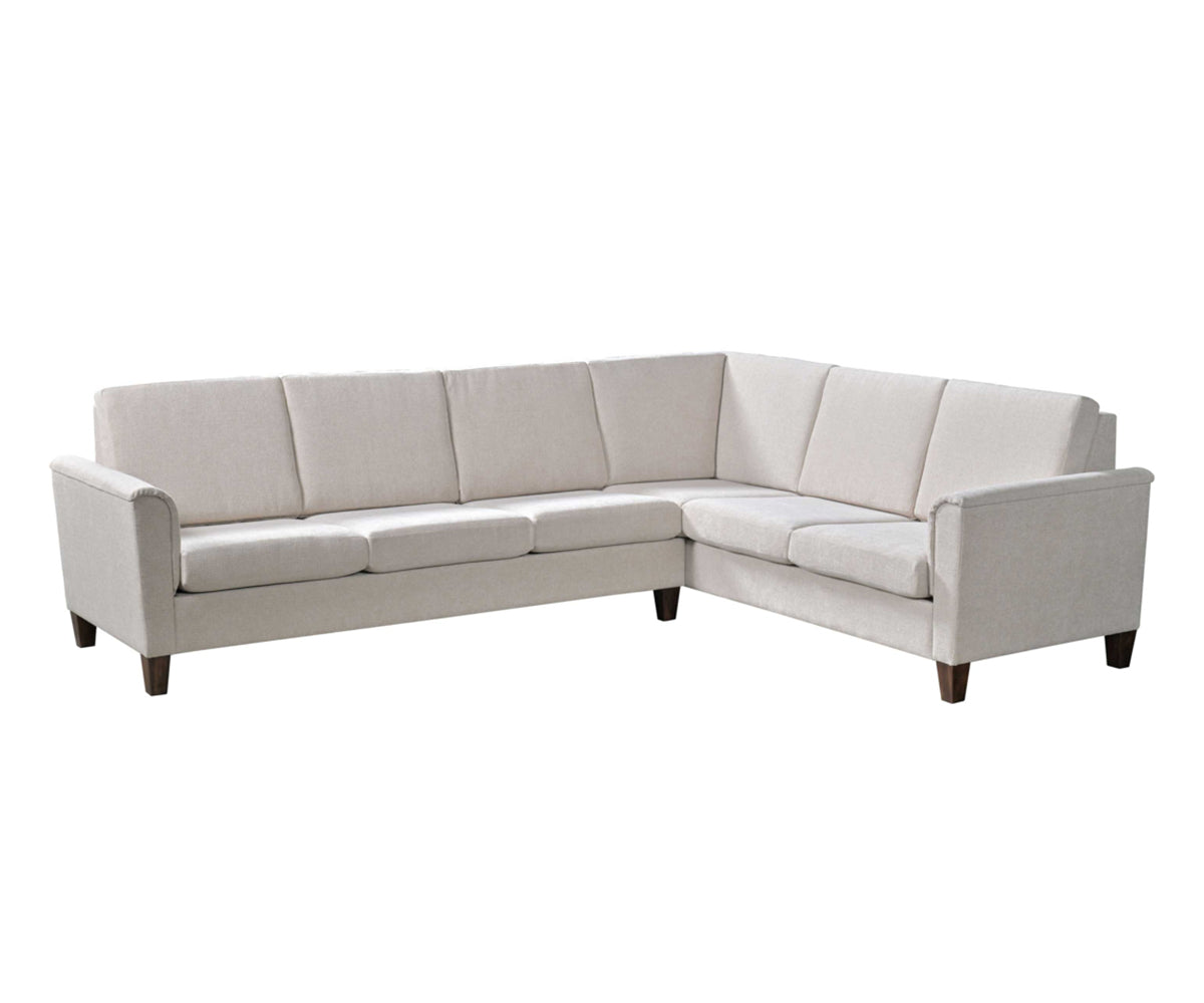 Gray sectional sofa on a white background