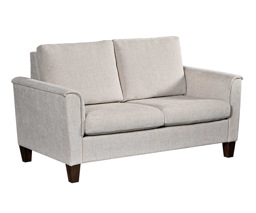 Gray loveseat sofa on a white background