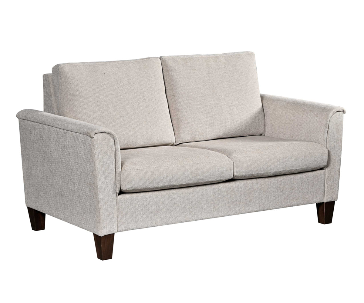 Gray loveseat sofa on a white background