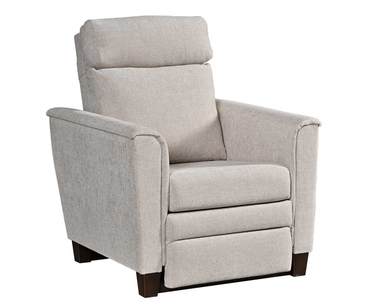 Baltimore recliner in beige fabric on a white background. 