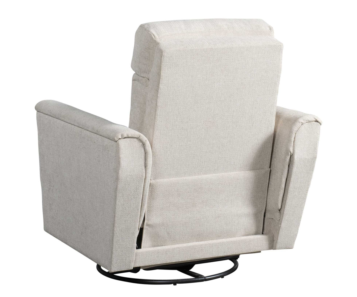 Baltimore swivel glider recliner in beige photo of the back. 