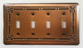 Bungalow Rose Quadruple Toggle Copper Switchplate