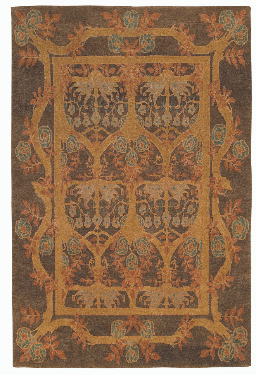 Craftsman Rambling Rose Cognac Rug