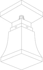 Line drawing of a ceiling light fixture