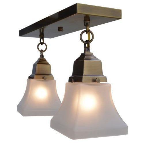 Ruskin Two Light Ceiling Mount with Art Glass Shades RCM-2