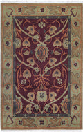 Decorative rug with intricate patterns on a brown background