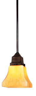 Ruskin One Light Stem Hung Pendant with Art Glass Shade RSH-1