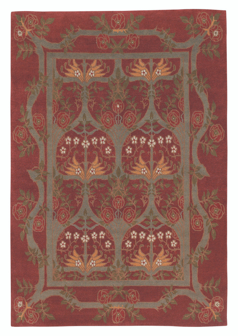 Craftsman Rambling Rose Burgundy Rug