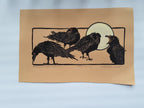 Four Scruffy Crows Print by Kathleen West