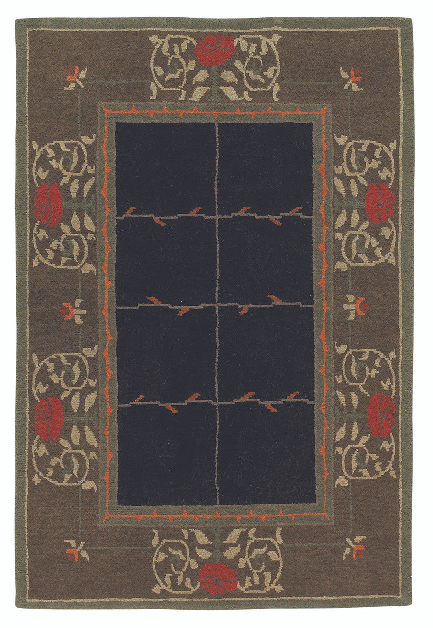 Craftsman Rose Ebony Rug