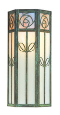 Decorative wall sconce with floral patterns on a white background