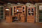Salem Single Pedestal Jr. Executive L Desk with Hutch