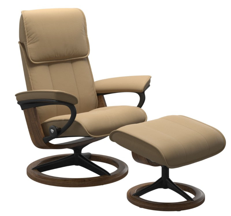 Stressless Admiral Signature Base Chair and Ottoman