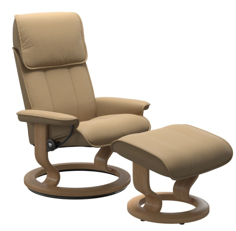 Stressless Admiral Classic Chair and Ottoman
