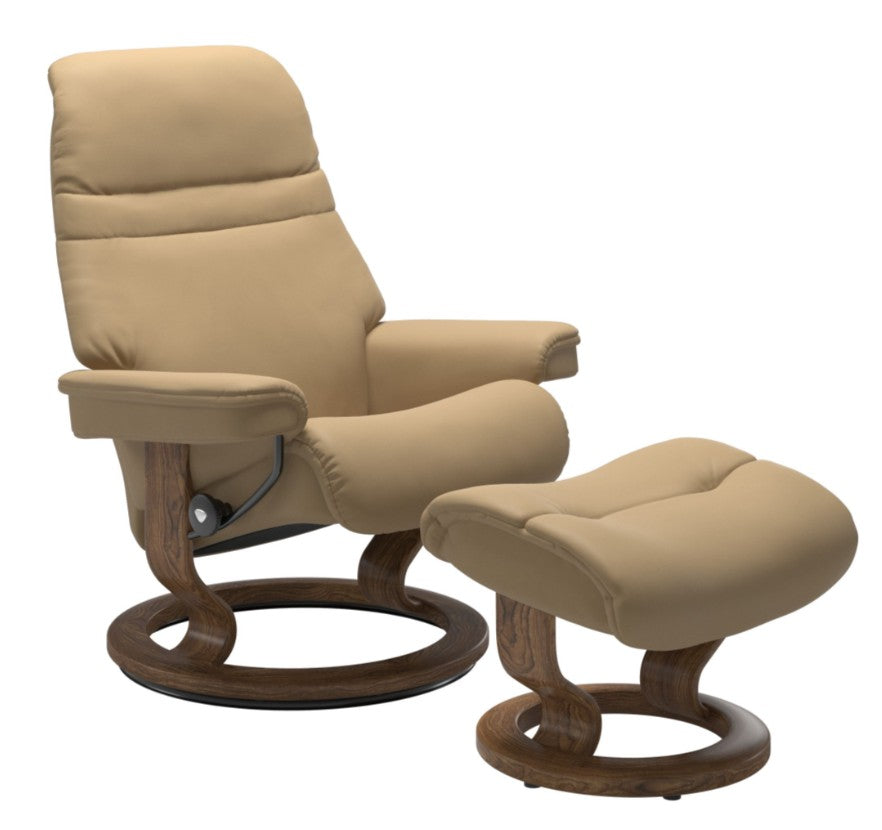 Stressless Sunrise Classic Chair and Ottoman
