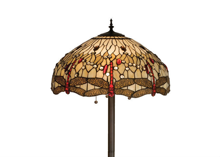 63"H Tiffany Hanginghead Dragonfly Floor Lamp