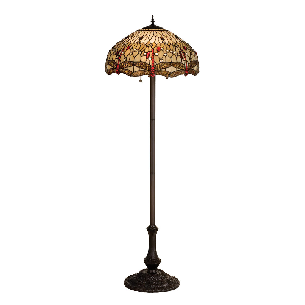 63"H Tiffany Hanginghead Dragonfly Floor Lamp