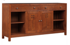 Stickley Highlands Entertainment Console with two drawers and a cabinet door. 