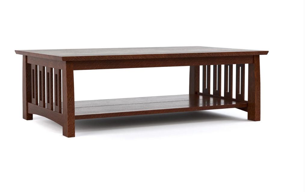 Stickley Highlands Cocktail table with a shelf. In cherry wood or oak. 