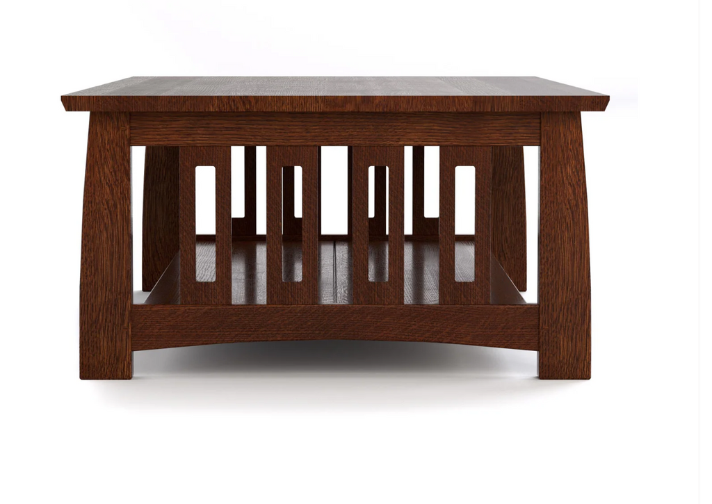 Stickley Highlands Cocktail table with a shelf. In cherry wood or oak. 