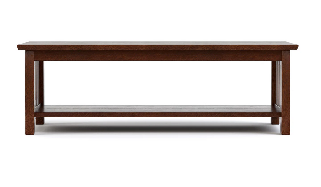 Stickley Highlands Cocktail table with a shelf. In cherry wood or oak. 