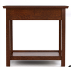 The Highlands End Table with a single drawer and stationary shelf below. 