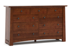 Stickley Highlands Master Dresser. Wooden dresser with multiple drawers.