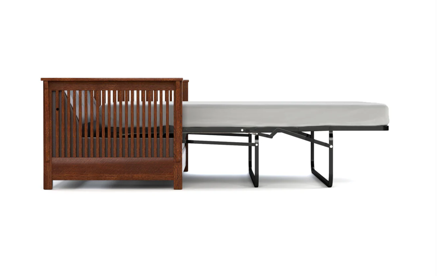 A sleeper sofa with the mattress out. 
