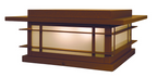 Oak Park Column Mount OPC-15 – rectangular outdoor column light fixture with a dark brown frame and frosted glass panels