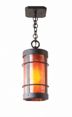Hanging light fixture with chain. 