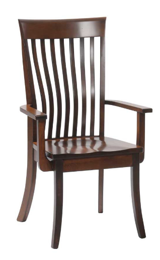 wooden arm chair with slats
