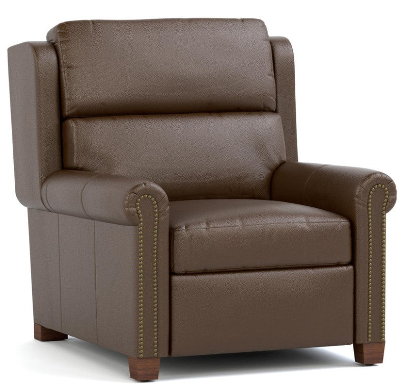 Woodlands Small Roll Arm Wall Promo Recliner with Articulating Headrest and Nails