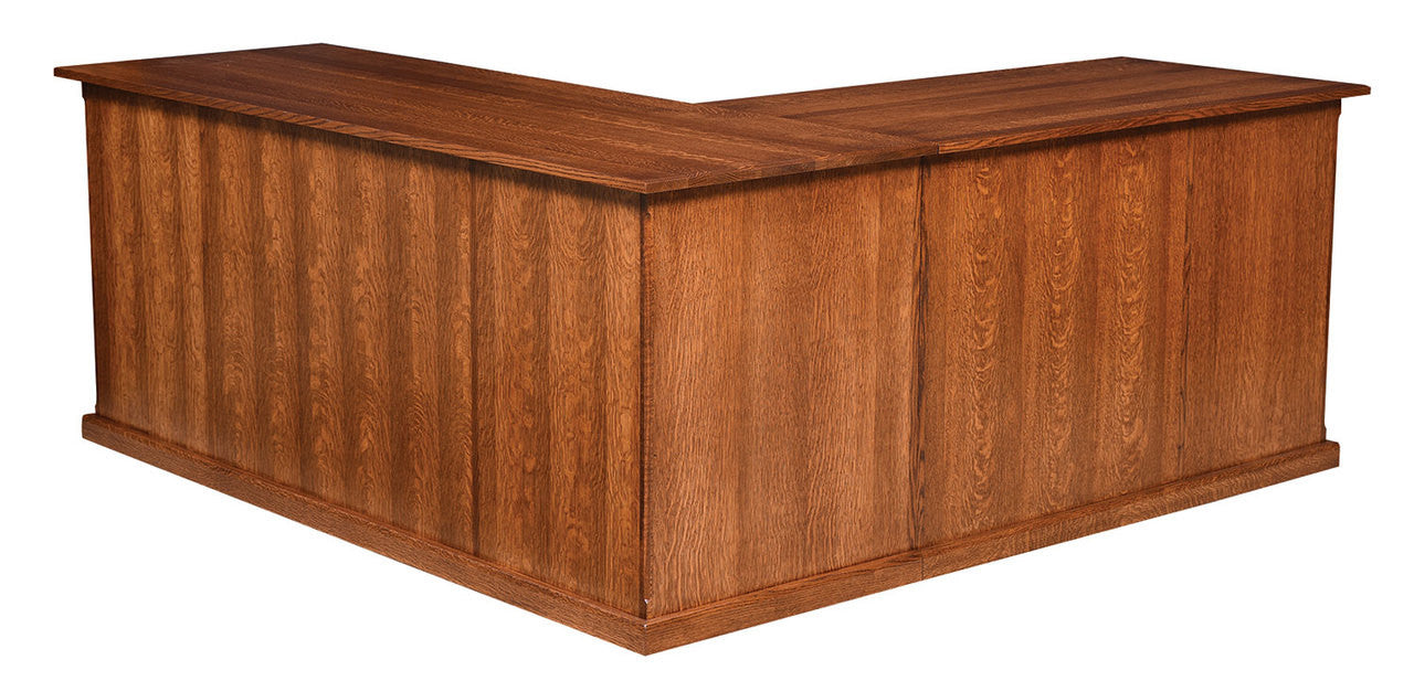 Salem Single Pedestal Jr. Executive L Desk with Hutch