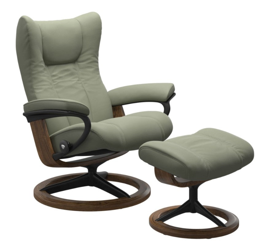 Stressless Wing Signature Base Chair and Ottoman