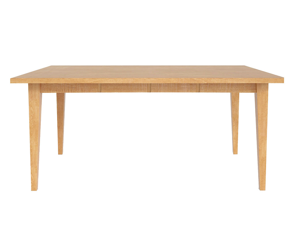 Wooden dining table on a white background