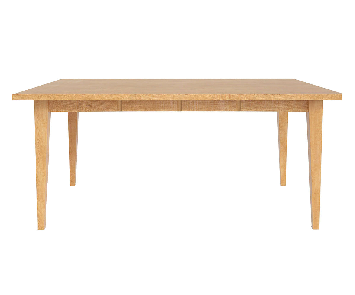 Wooden dining table on a white background