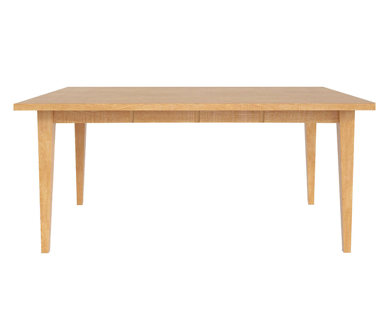 Wooden dining table on a white background
