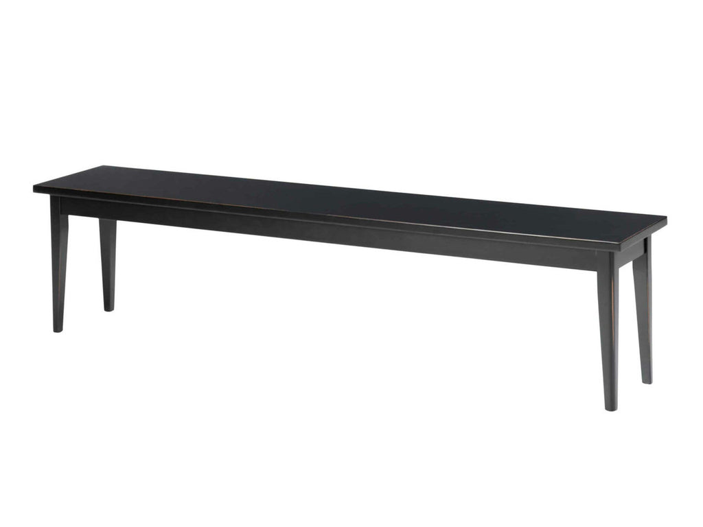 Long black bench on a white background