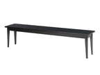 Long black bench on a white background