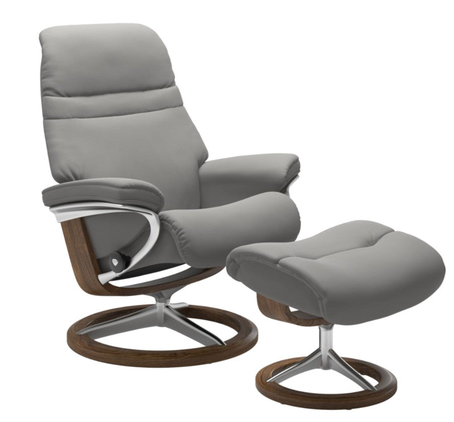 Stressless Sunrise Signature Base Chair and Ottoman