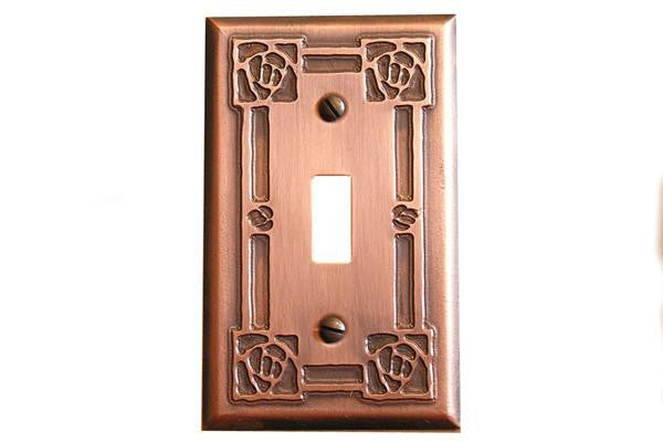 Bungalow Rose Single Toggle Copper Switchplate