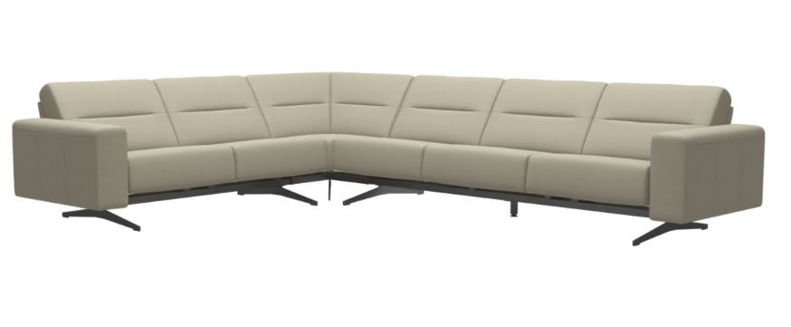 Stressless Stella 2-3 Seater Sectional with S1 Arm and Metal Legs - Balance adapt