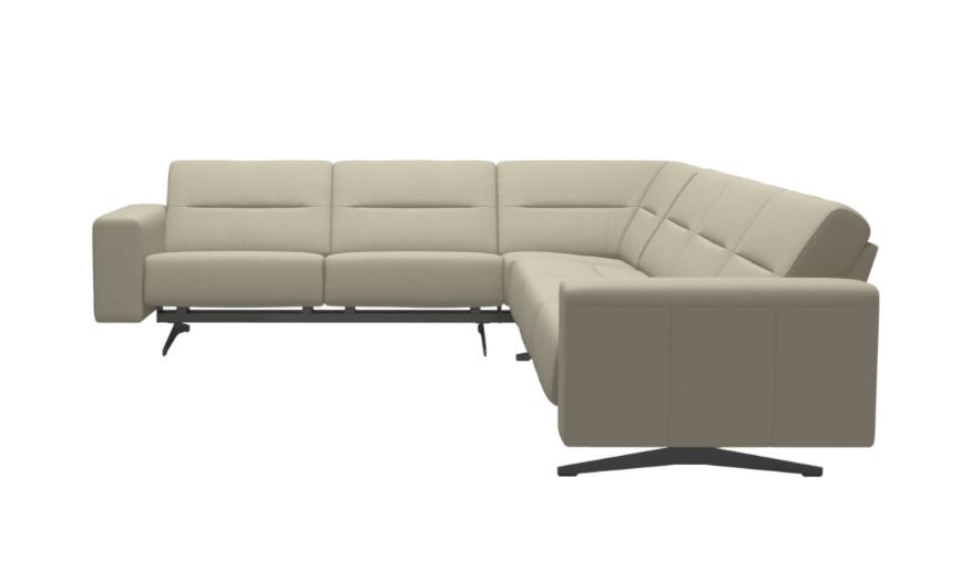 Stressless Stella 2-3 Seater Sectional with S1 Arm and Metal Legs - Balance adapt