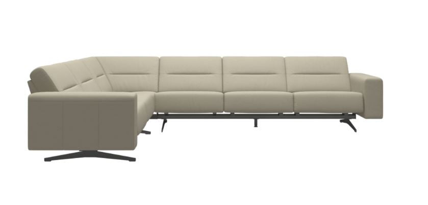 Stressless Stella 2-3 Seater Sectional with S1 Arm and Metal Legs - Balance adapt