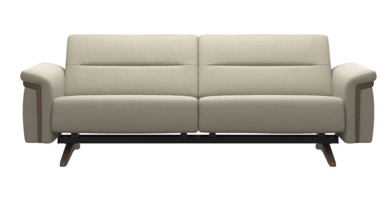 Stressless Stella 3 Seat Sofa with Wood Arms and Legs - Balance adapt