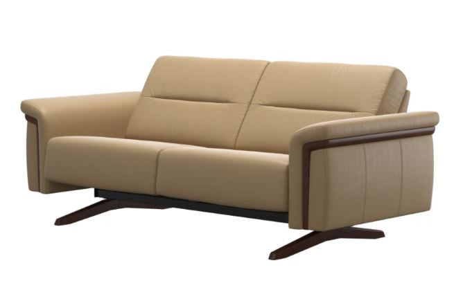 Stressless Stella 3 Seat Sofa with Wood Arms and Legs - Balance adapt